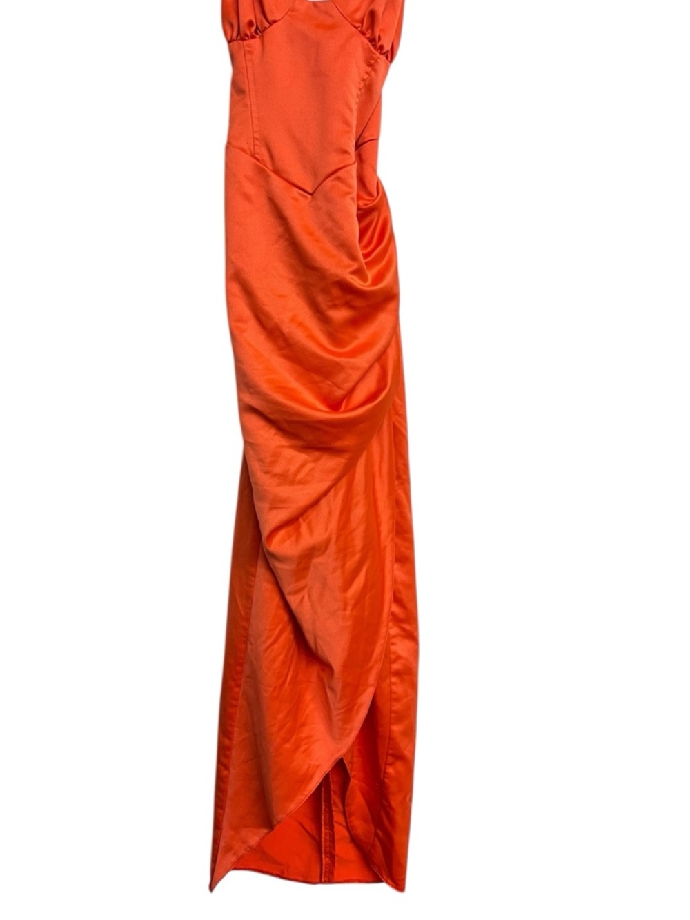 NEW ASOS Luxe Corset Satin Orange Fitted Midi Dress US 6 - Picture 5 of 9